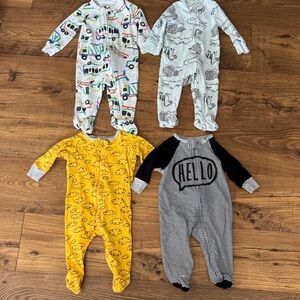 Bundle of baby boy sleeper pajamas, size 6 months